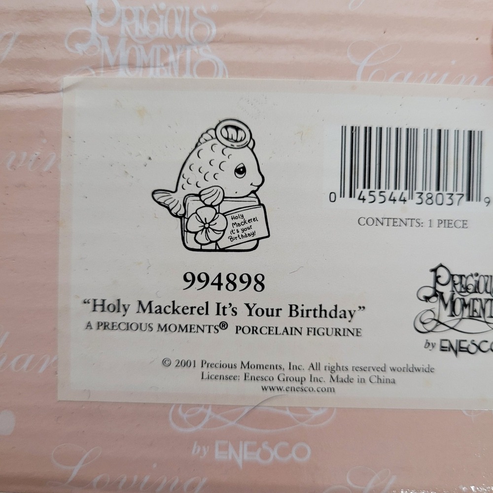 Precious Moments Holy Mackerel It's Your Birthday Figurine 994898 Enesco 2001